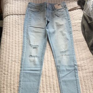 Light Blue Distressed Girls Jeans